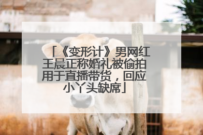 《变形计》男网红王晨正称婚礼被偷拍用于直播带货，回应小丫头缺席