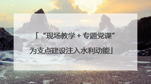 “现场教学＋专题党课”为支点建设注入水利动能