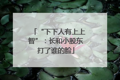 “下下人有上上智”：长和小股东打了谁的脸