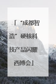“成都智造”硬核科技产品闪耀西博会