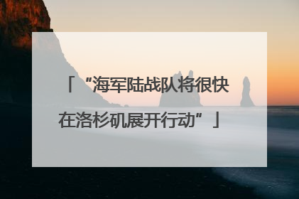 “海军陆战队将很快在洛杉矶展开行动”