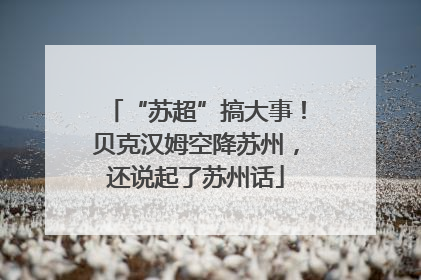 “苏超”搞大事！贝克汉姆空降苏州，还说起了苏州话