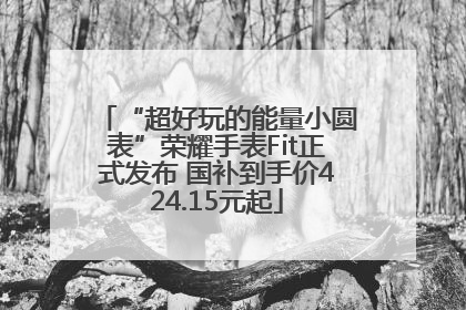 “超好玩的能量小圆表”荣耀手表Fit正式发布 国补到手价424.15元起