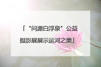 “问源白浮泉”公益摄影展展示运河之美