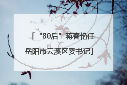 “80后”蒋春艳任岳阳市云溪区委书记