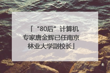 “80后”计算机专家唐金辉已任南京林业大学副校长