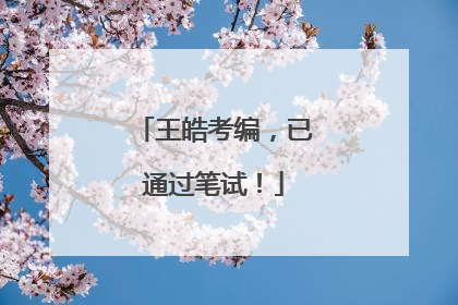 王皓考编，已通过笔试！