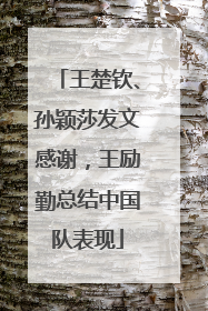 王楚钦、孙颖莎发文感谢，王励勤总结中国队表现