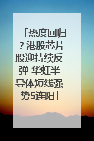 热度回归？港股芯片股迎持续反弹 华虹半导体短线强势5连阳
