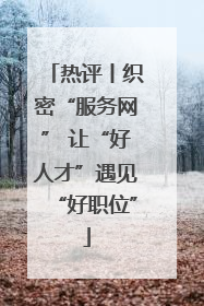热评丨织密“服务网” 让“好人才”遇见“好职位”