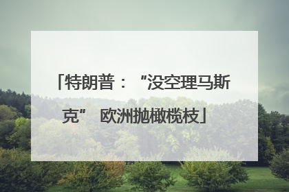 特朗普：“没空理马斯克” 欧洲抛橄榄枝