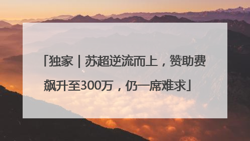 独家｜苏超逆流而上，赞助费飙升至300万，仍一席难求