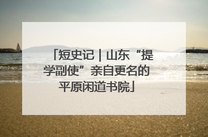 短史记｜山东“提学副使”亲自更名的平原闲道书院
