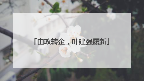 由政转企，叶建强履新