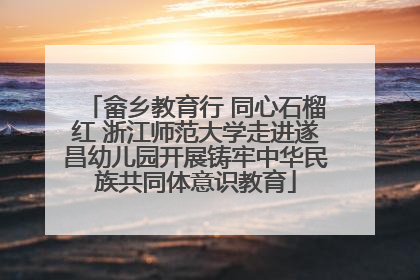 畲乡教育行 同心石榴红 浙江师范大学走进遂昌幼儿园开展铸牢中华民族共同体意识教育