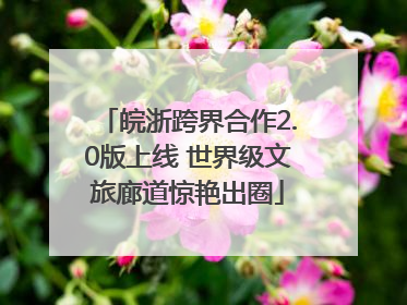 皖浙跨界合作2.0版上线 世界级文旅廊道惊艳出圈