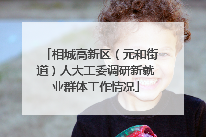 相城高新区（元和街道）人大工委调研新就业群体工作情况