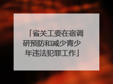 省关工委在宿调研预防和减少青少年违法犯罪工作