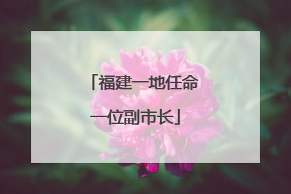 福建一地任命一位副市长