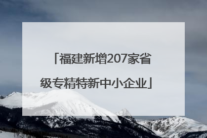 福建新增207家省级专精特新中小企业