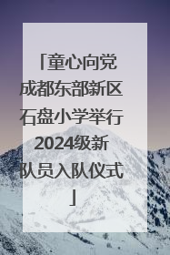 童心向党 成都东部新区石盘小学举行2024级新队员入队仪式