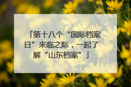 第十八个“国际档案日”来临之际，一起了解“山东档案”