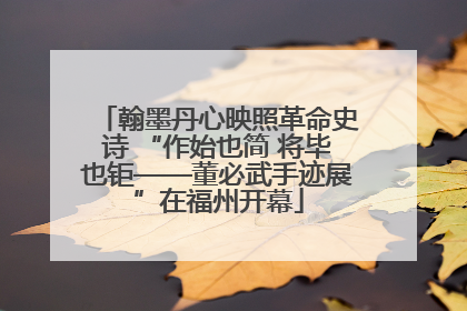 翰墨丹心映照革命史诗 “作始也简 将毕也钜——董必武手迹展”在福州开幕