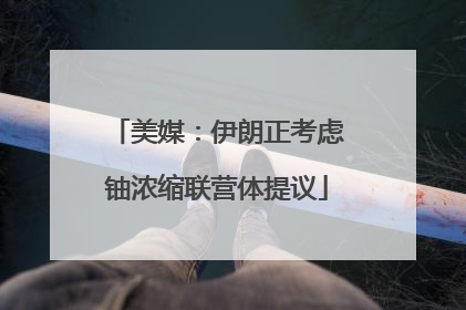 美媒：伊朗正考虑铀浓缩联营体提议