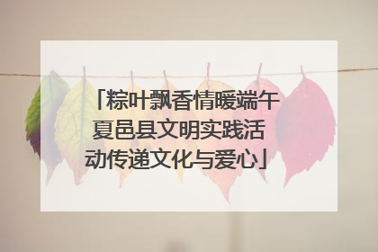 粽叶飘香情暖端午 夏邑县文明实践活动传递文化与爱心