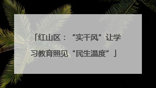 红山区：“实干风”让学习教育照见“民生温度”