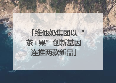 维他奶集团以“茶+果”创新基因连推两款新品