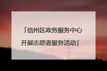 信州区政务服务中心开展志愿者服务活动