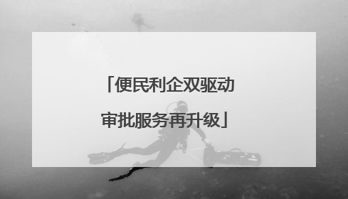 便民利企双驱动 审批服务再升级