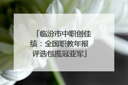 临汾市中职创佳绩：全国职教年报评选包揽冠亚军