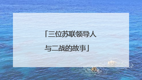 三位苏联领导人与二战的故事