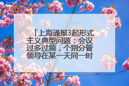 上海通报3起形式主义典型问题：会议过多过频，个别分管领导在某一天同一时段需参加3个会议