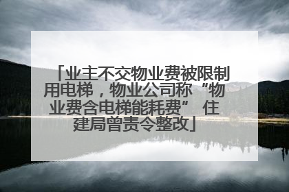 业主不交物业费被限制用电梯，物业公司称“物业费含电梯能耗费” 住建局曾责令整改