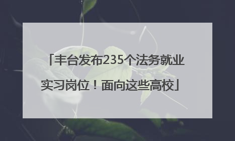 丰台发布235个法务就业实习岗位！面向这些高校