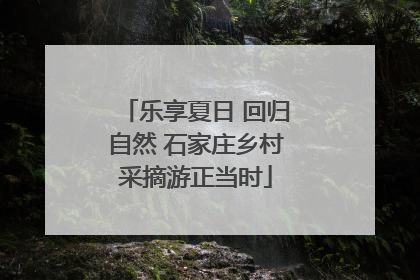 乐享夏日 回归自然 石家庄乡村采摘游正当时