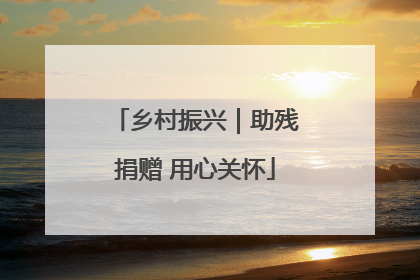 乡村振兴｜助残捐赠 用心关怀