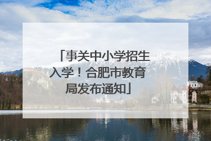 事关中小学招生入学！合肥市教育局发布通知