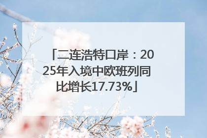 二连浩特口岸：2025年入境中欧班列同比增长17.73%