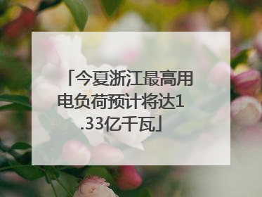 今夏浙江最高用电负荷预计将达1.33亿千瓦