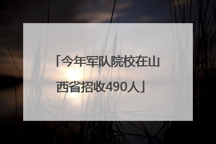 今年军队院校在山西省招收490人