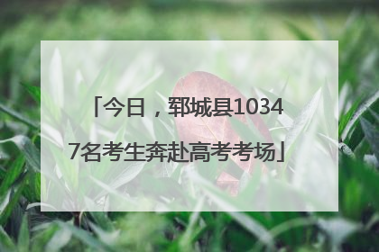 今日，郓城县10347名考生奔赴高考考场