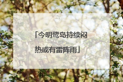 今明鹭岛持续闷热或有雷阵雨