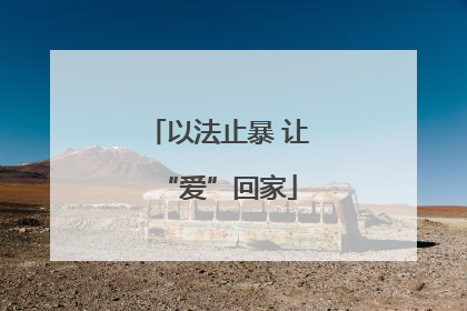 以法止暴 让“爱”回家