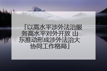 以高水平涉外法治服务高水平对外开放 山东推动形成涉外法治大协同工作格局