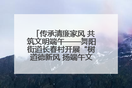 传承清廉家风 共筑文明端午——舞阳街道长春村开展“树道德新风 扬端午文化”主题活动