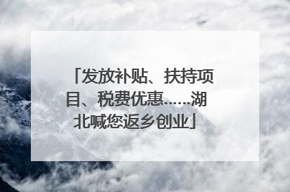 发放补贴、扶持项目、税费优惠……湖北喊您返乡创业